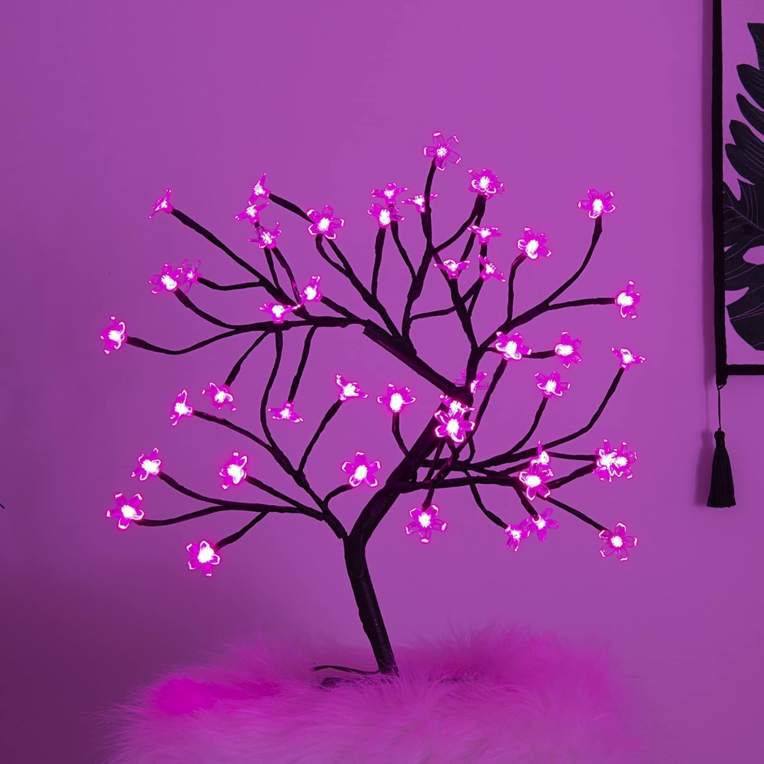 Bonsai Tree Light Artificial Tree Led Flower Cherry Blossom Light Adjustable Branches Battery Operated for Room Decoration and Gift (Pink)