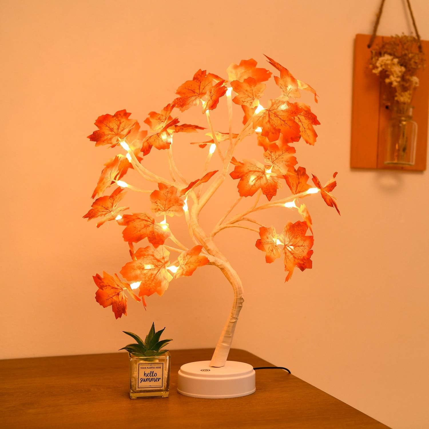 Artificial Tree Lamp - Maple Bonsai Tree Light , Fairy Spirit Light Tree Lamp, Operated by Battery or USB , Indoor Decoration/ Party Wedding / Children Gift