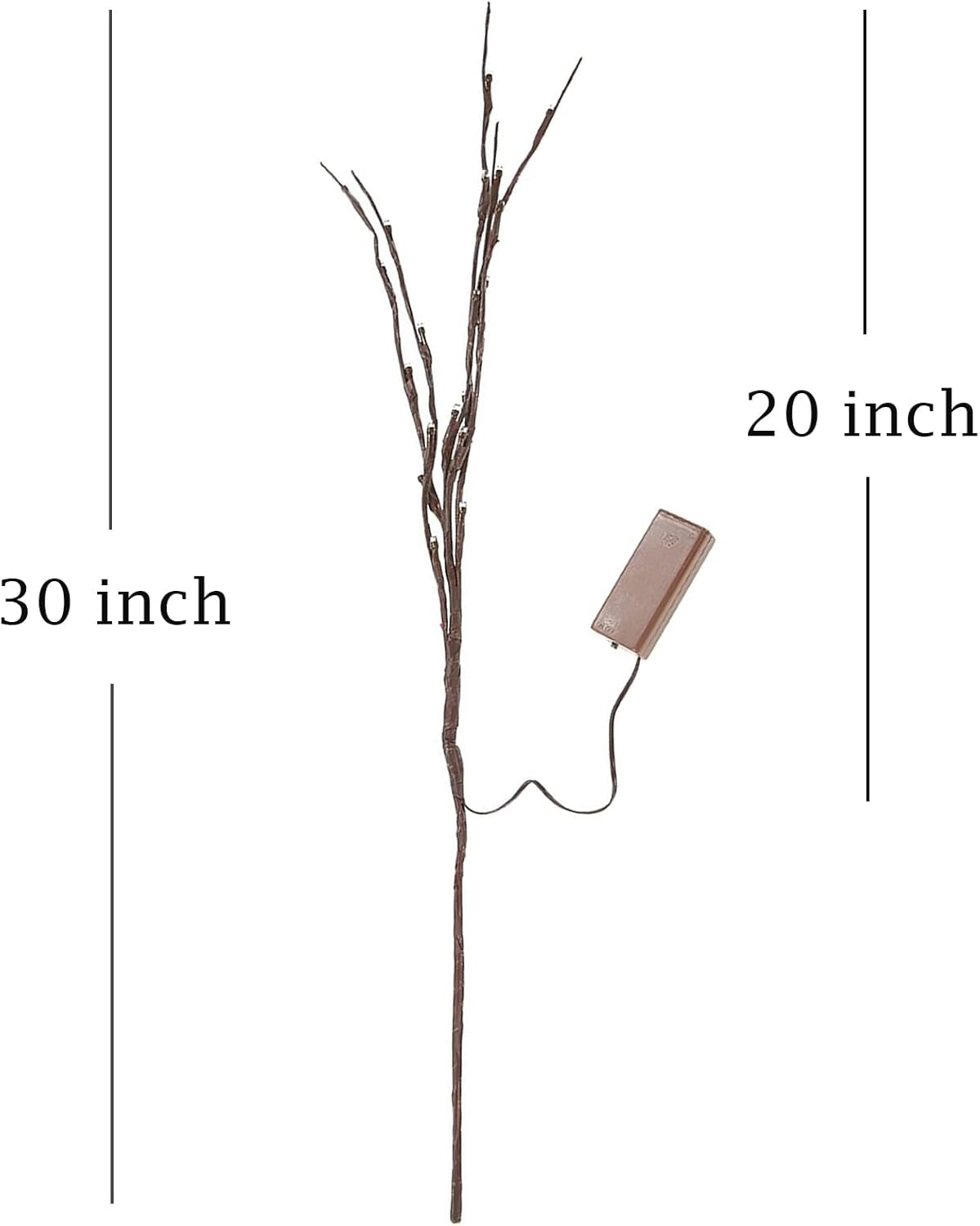 Twig Lighted Branches for Floor Vases Led Branches Lights for Vase Decor Branches Sticks with Floral Lights for Vase Battery Operated Tree Branches with Lights, 30 In, Pack of 2, Warm White